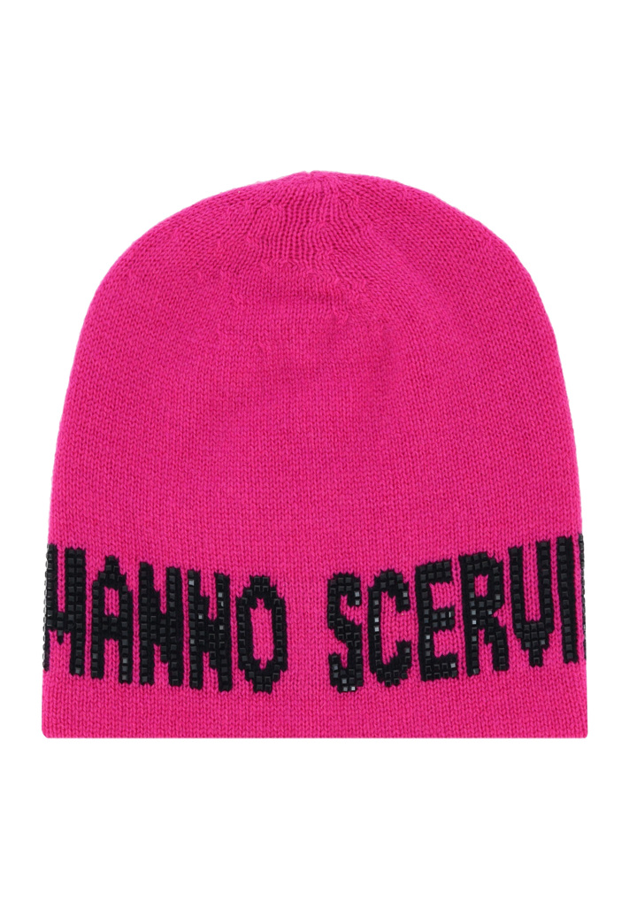 Ярко-розовая шапка из кашемира ERMANNO SCERVINO