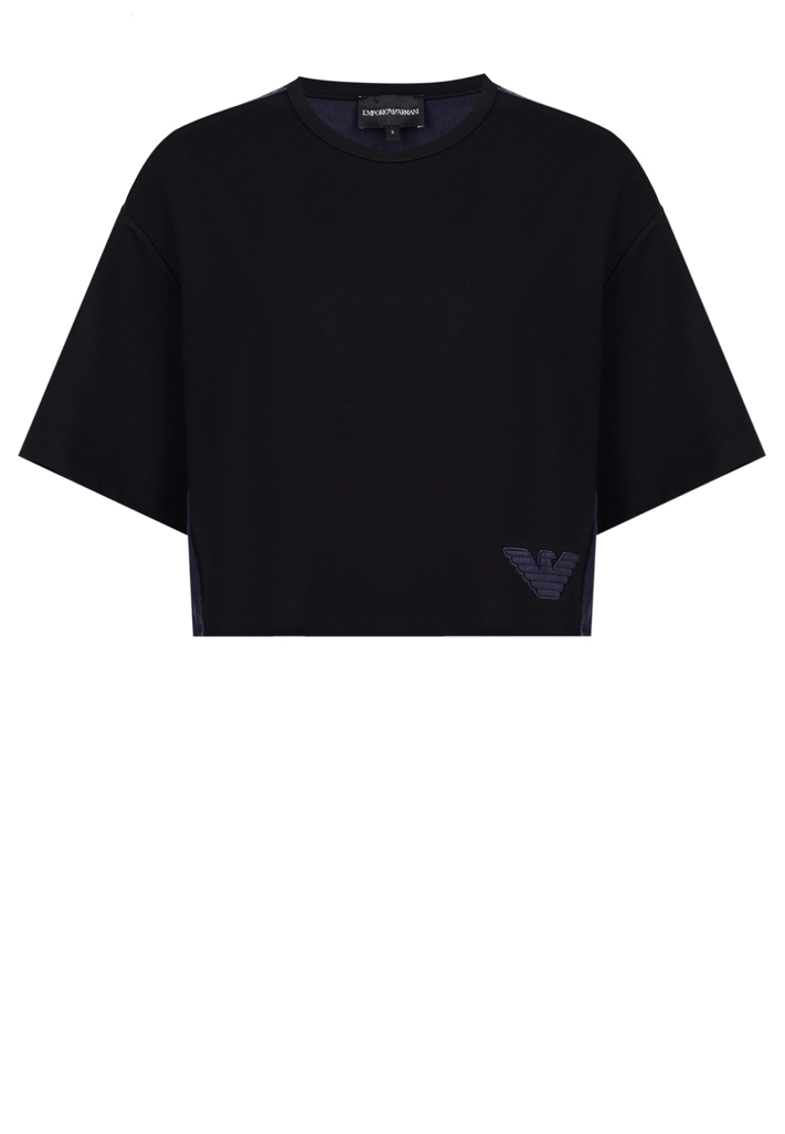 Укороченная футболка с логотипом EMPORIO ARMANI