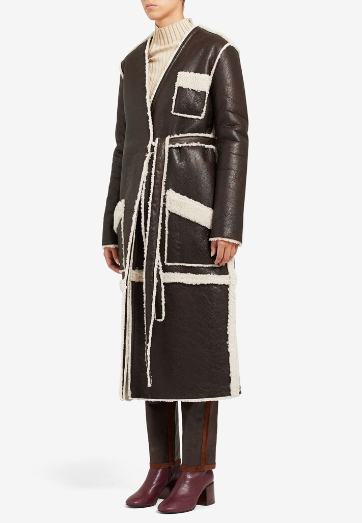 Дубленка MM6 Maison Margiela  - Кожа - цвет коричневый