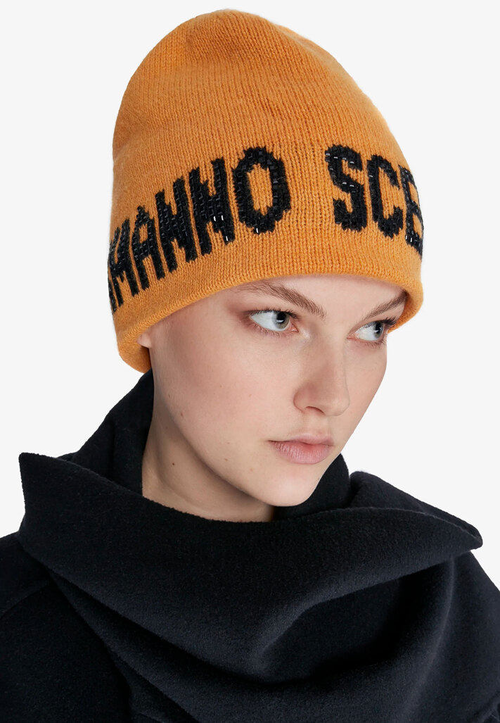 Оранжевая шапка из кашемира ERMANNO SCERVINO - ИТАЛИЯ