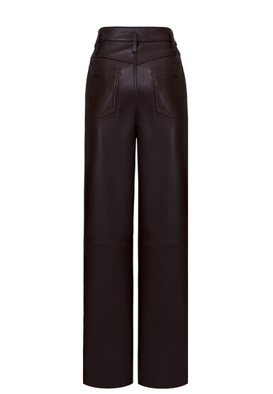 Кожаные брюки шоколадные THE REAL BASE