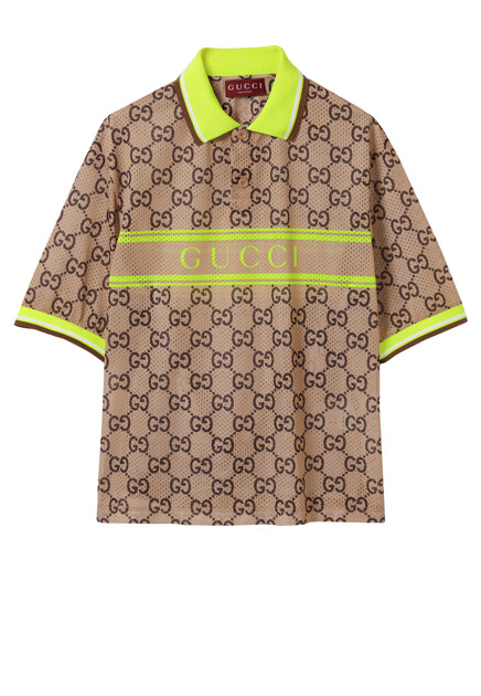 Поло с логотипированным принтом GUCCI