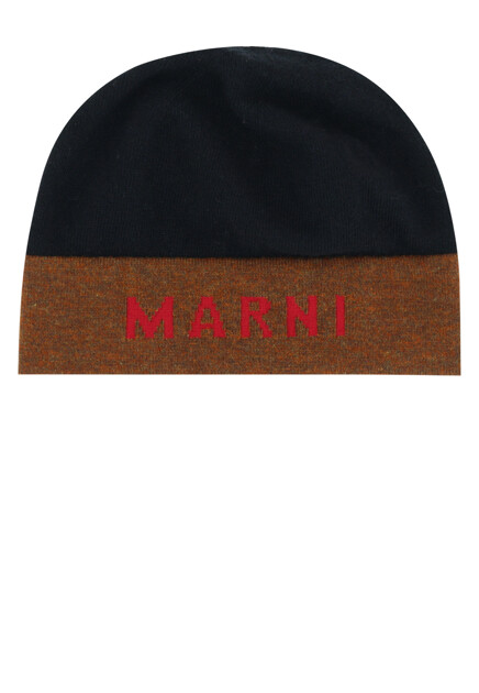 Синяя шапка с логотипом MARNI