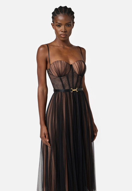 Сарафан ELISABETTA FRANCHI  - Полиамид - цвет черный