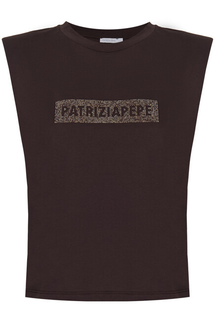 Топ с логотипом из страз PATRIZIA PEPE