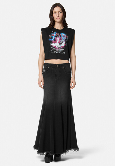 Джинсовая юбка с расклешенным подолом VERSACE JEANS COUTURE - ИТАЛИЯ
