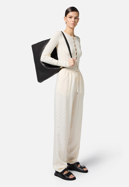 Жаккардовые атласные брюки ELISABETTA FRANCHI - ИТАЛИЯ