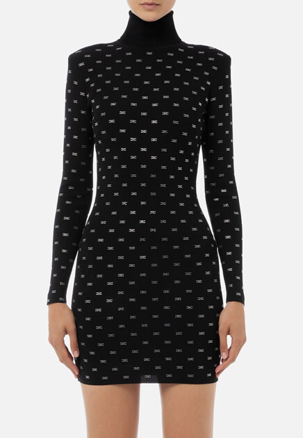 Мини-платье из вискозы с мотивом из логотипа
 ELISABETTA FRANCHI