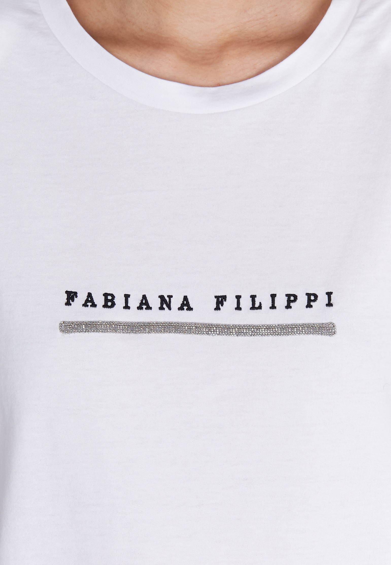 Хлопковая футболка с логотипом FABIANA FILIPPI