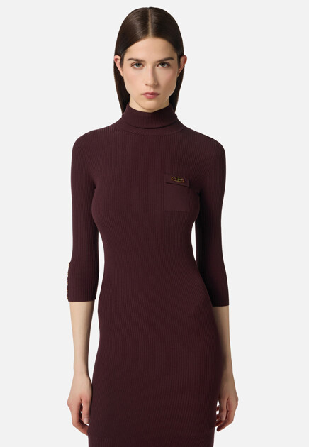 Платье ELISABETTA FRANCHI  - Лиоцелл - цвет бордовый