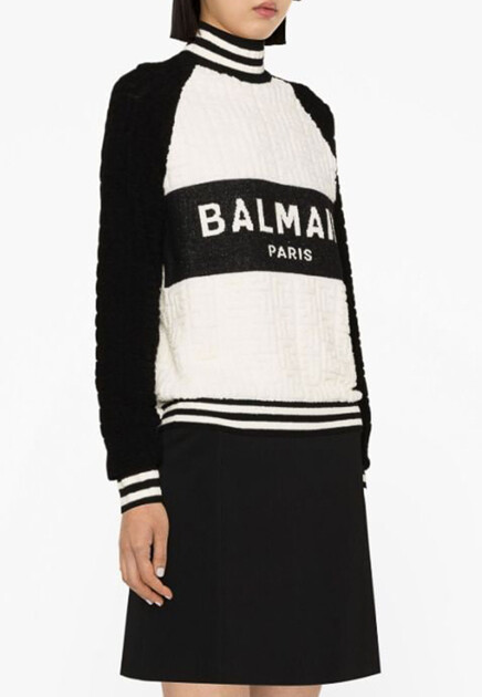 Свитер BALMAIN  - Хлопок, Шерсть - цвет белый