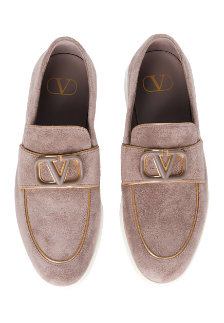 Лоферы VALENTINO  - Замша - цвет бежевый