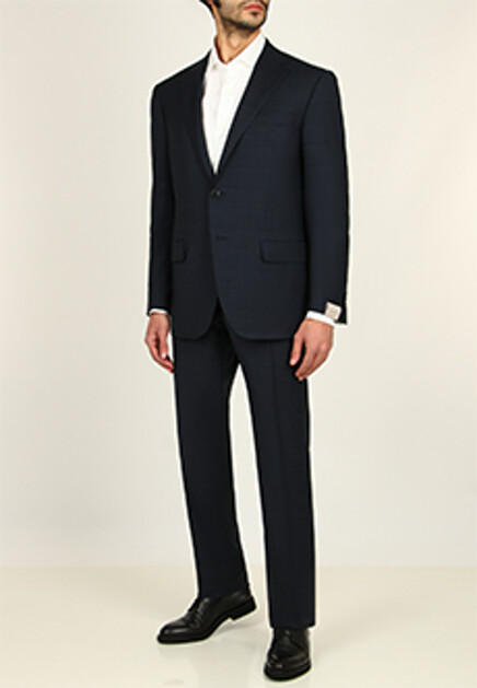 Костюм из шерсти в тонкую клетку CORNELIANI