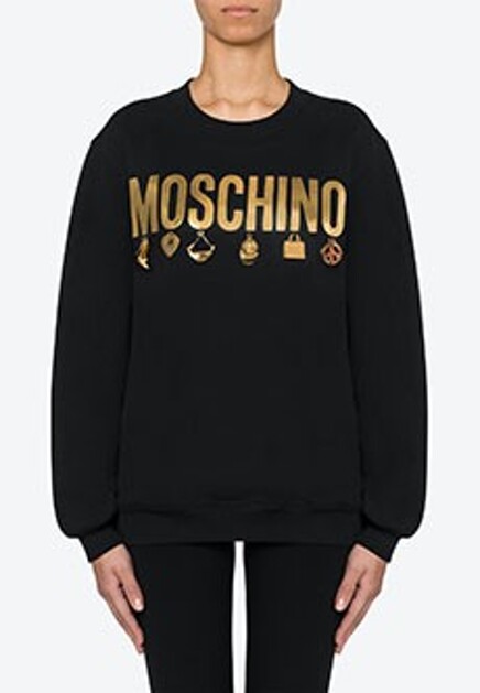 Свитшот с ламинированным логотипом MOSCHINO