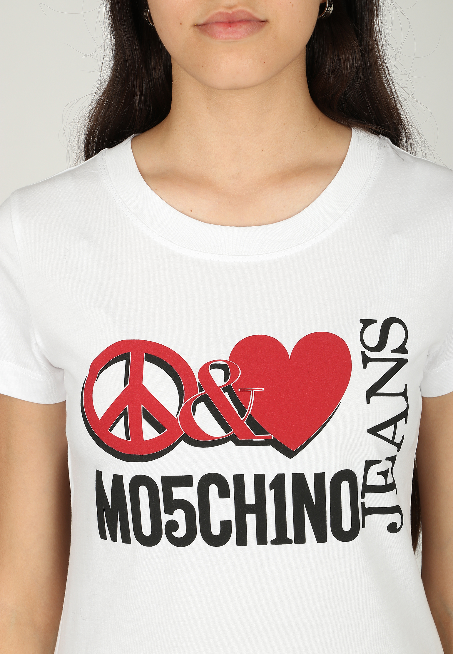 Футболка MOSCHINO JEANS  - Хлопок - цвет белый