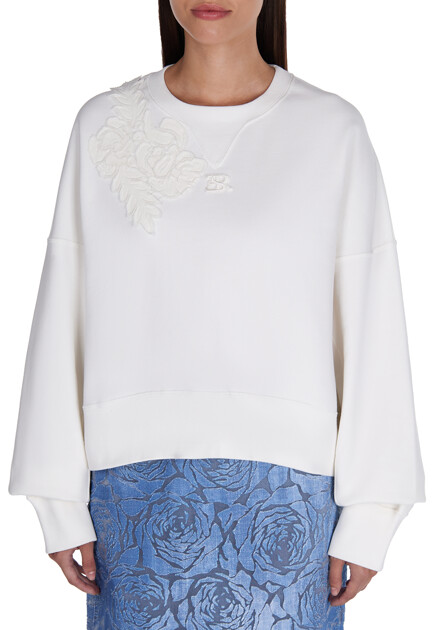Свитшот с вышитым логотипом ERMANNO SCERVINO - ИТАЛИЯ