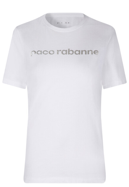 Хлопковая футболка с логотипом PACO RABANNE