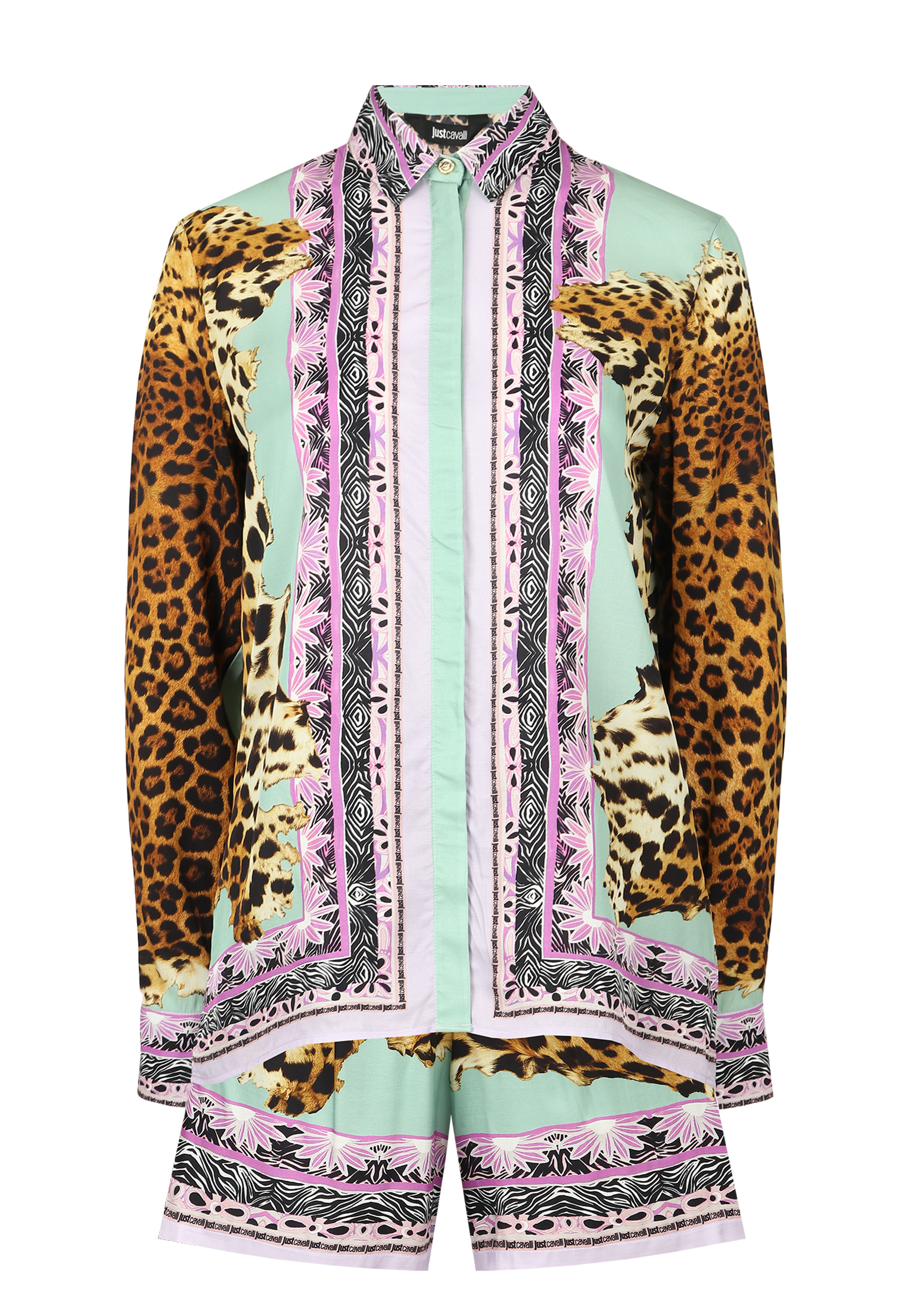 Костюм из вискозы с комбинированным принтом JUST CAVALLI