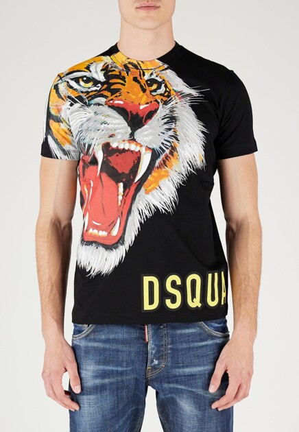 Футболка с изображением тигра DSQUARED2 - ИТАЛИЯ