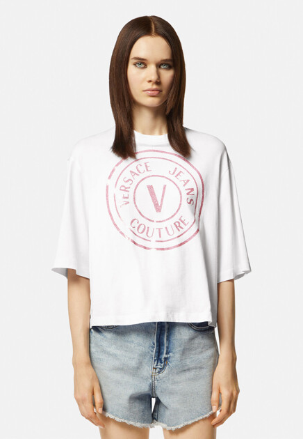 Футболка с крупным логотипом  VERSACE JEANS COUTURE - ИТАЛИЯ