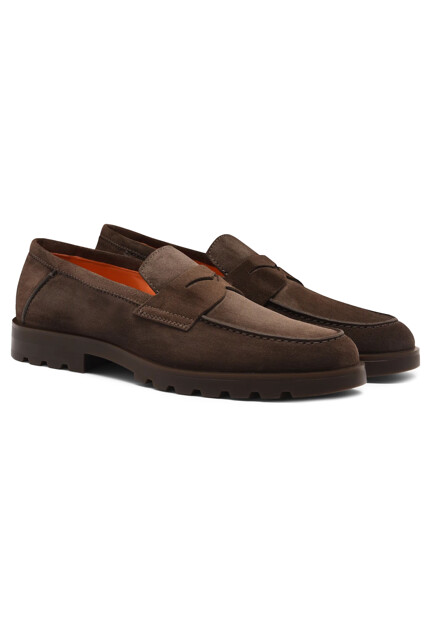 Замшевые лоферы  SANTONI - ИТАЛИЯ