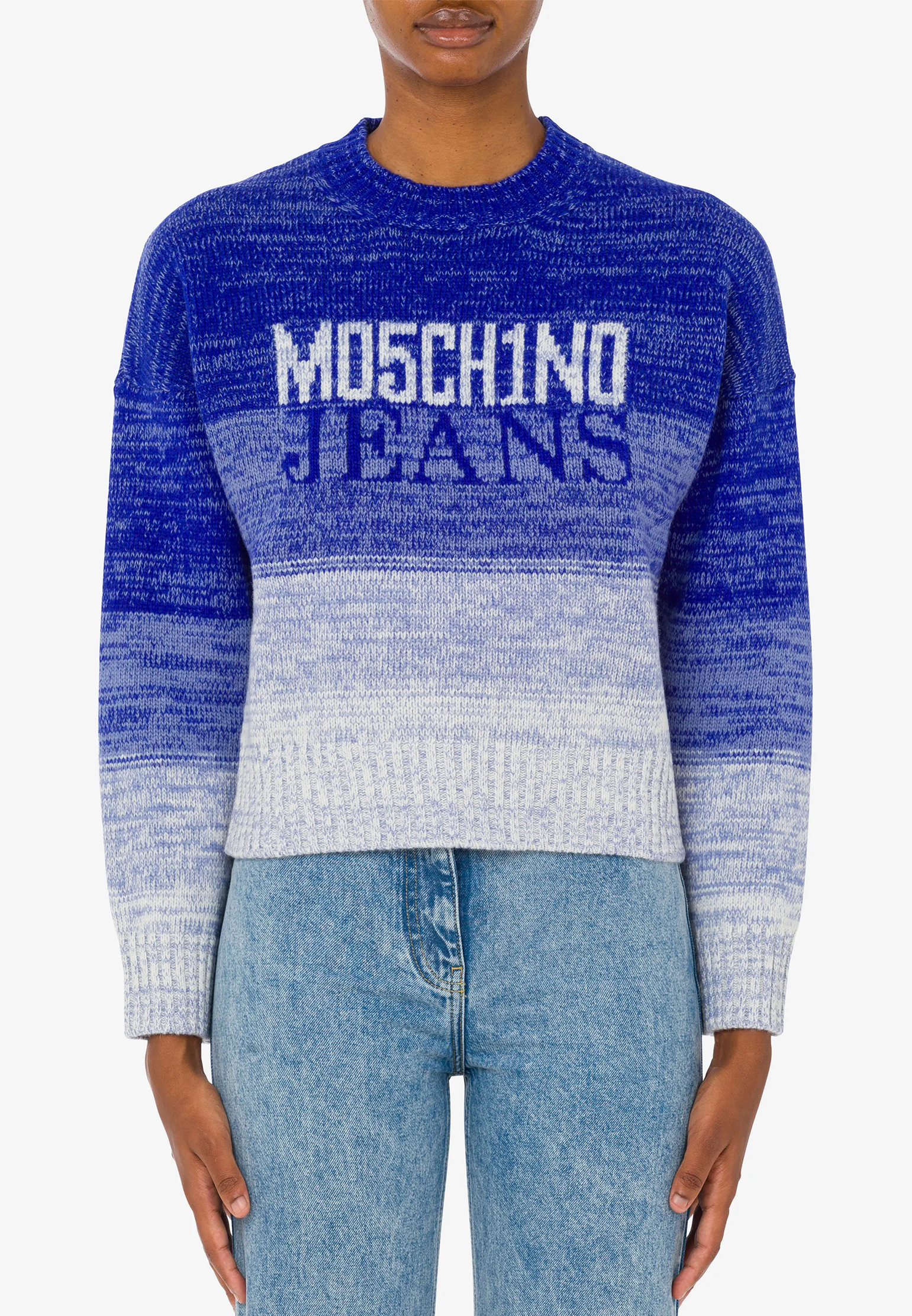 Джемпер с логотипом из смесовой шерсти MOSCHINO JEANS - ИТАЛИЯ