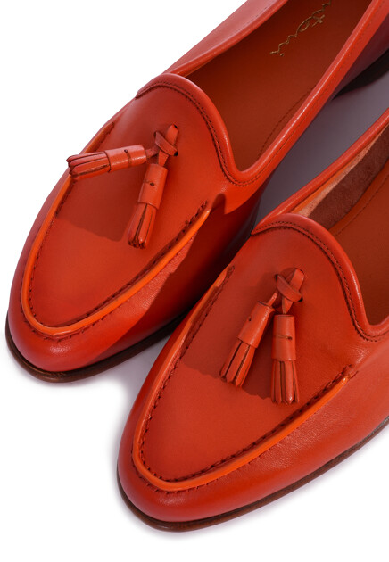 Лоферы SANTONI  - Кожа - цвет оранжевый