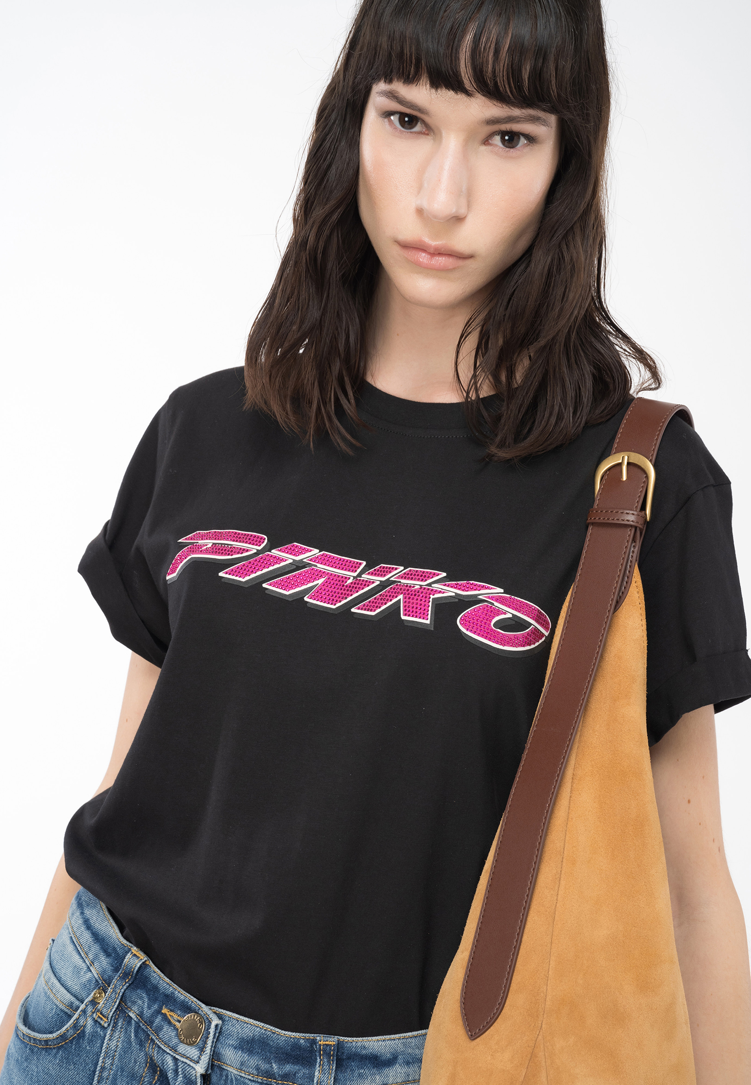 Футболка PINKO  - Хлопок - цвет черный