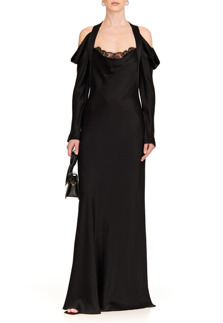 Атласное макси-платье  ALBERTA FERRETTI - ИТАЛИЯ