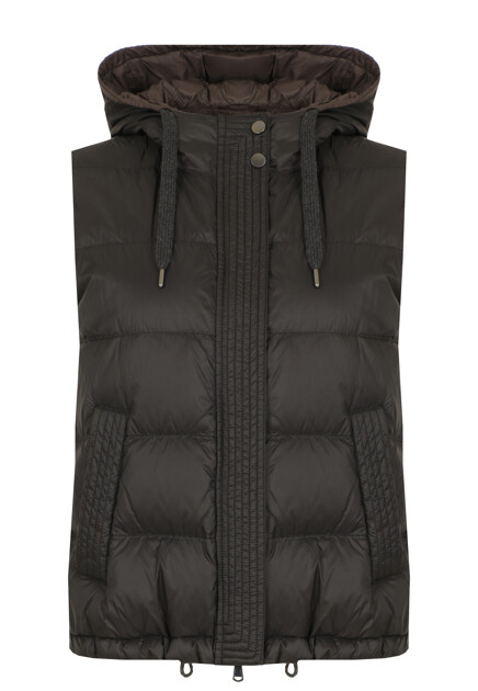 Стёганый жилет с капюшоном BRUNELLO CUCINELLI