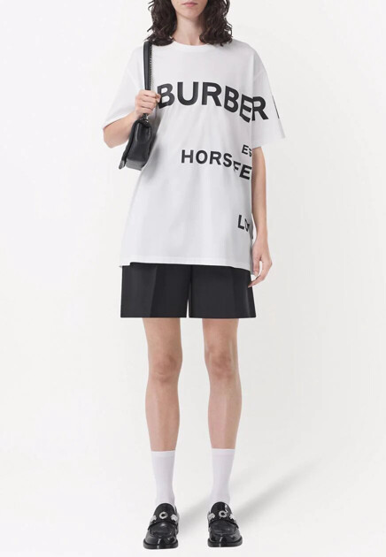 Футболка с лого-принтом BURBERRY - ВЕЛИКОБРИТАНИЯ