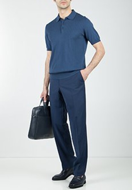 Синее поло CORNELIANI