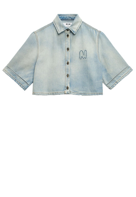 Укороченная рубашка из денима  MSGM