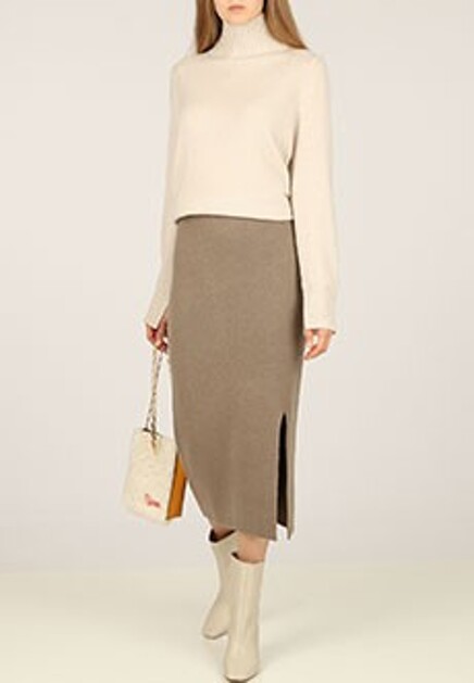 Трикотажная юбка с разрезом ALLUDE