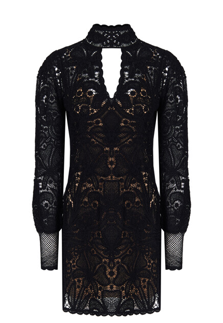 Трикотажное платье с цветочным узором кроше  TWINSET Milano