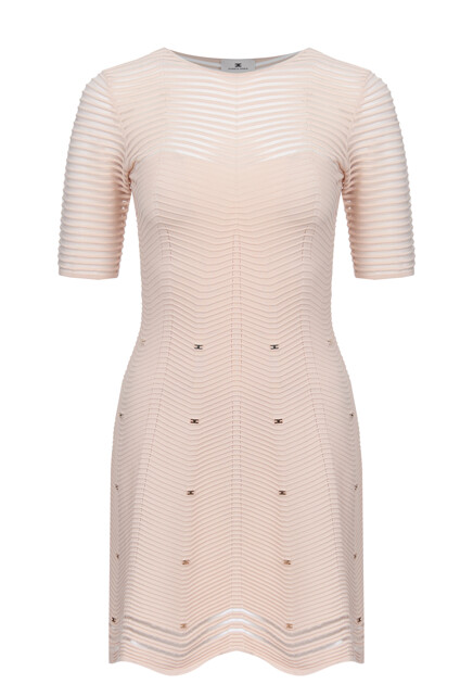 Мини-платье из вискозы с шевронным мотивом ELISABETTA FRANCHI