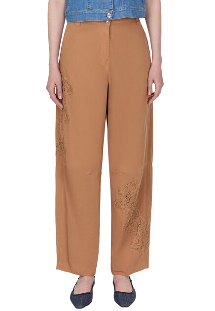 Брюки из хлопка с кружовом ERMANNO FIRENZE