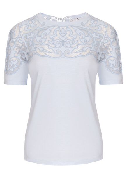 Хлопковая футболка с ажурной вышивкой ERMANNO SCERVINO