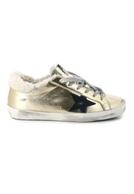 Золотистые кеды на меху GOLDEN GOOSE
