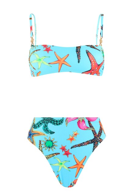 Голубой купальник с принтом TRÉSOR DE LA MER VERSACE