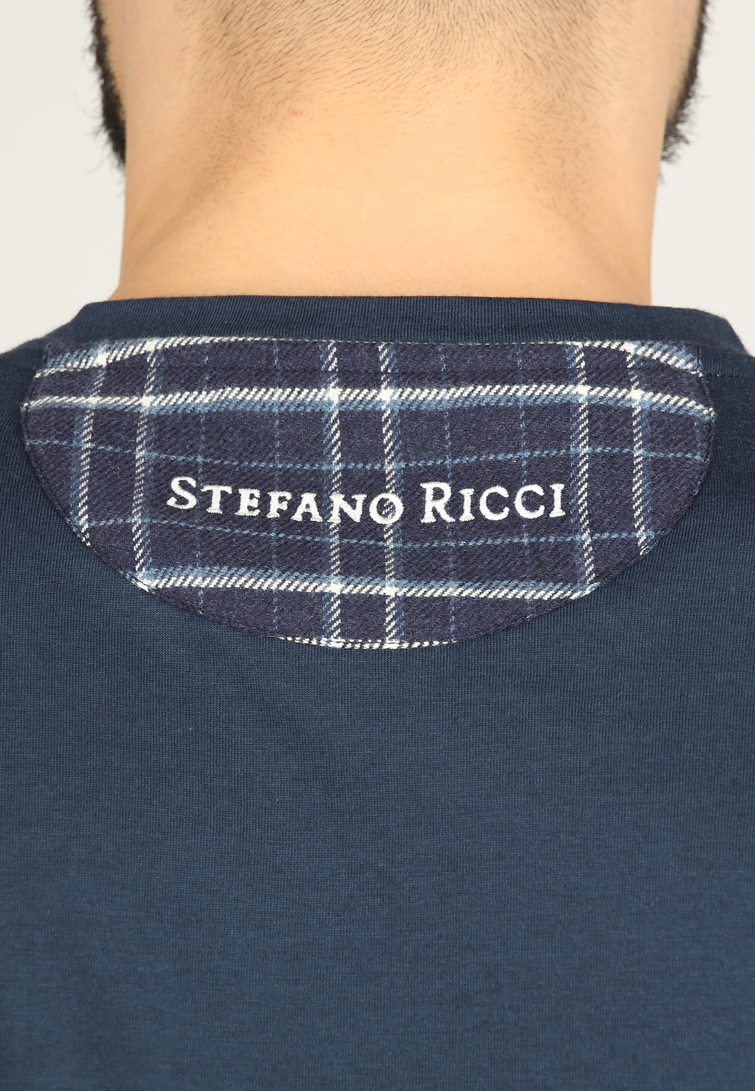 Футболка из смесового хлопка с вышитой монограммой STEFANO RICCI