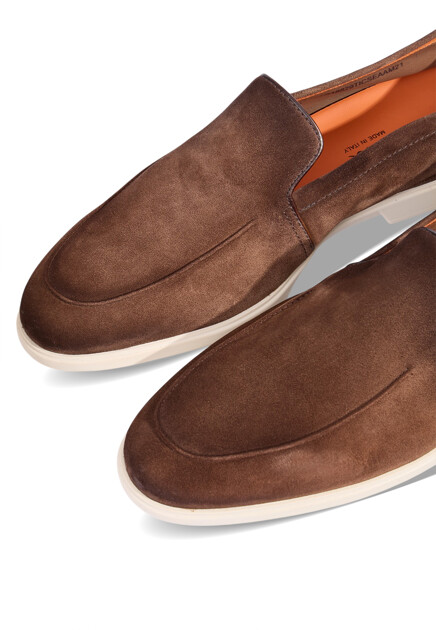 Лоферы SANTONI  - Замша - цвет коричневый