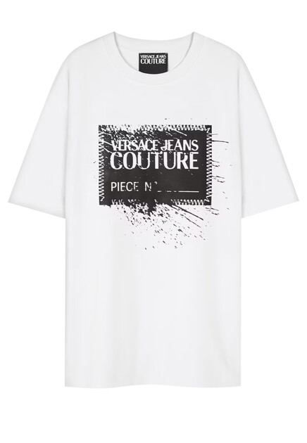 Хлопковая футболка с принтом VERSACE JEANS COUTURE