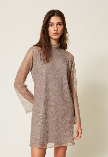 Ажурное платье из смесового хлопка TWINSET Milano