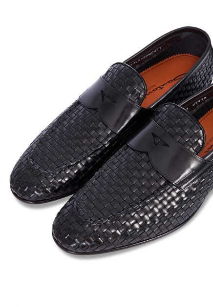 Лоферы SANTONI  - Кожа - цвет черный