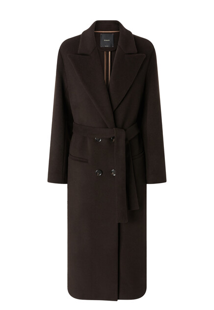 Длинное двубортное пальто с поясом  PINKO