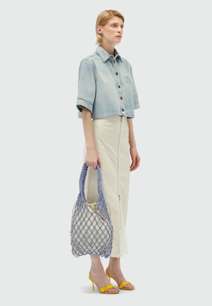 Укороченная рубашка из денима  MSGM - ИТАЛИЯ