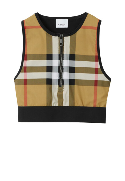 Кроп-топ с принтом BURBERRY