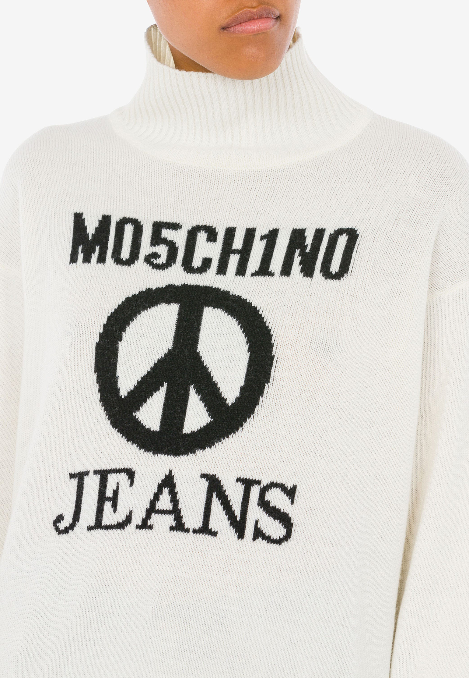 Свитер MOSCHINO JEANS  - Вискоза, Полиамид, Шерсть - цвет белый