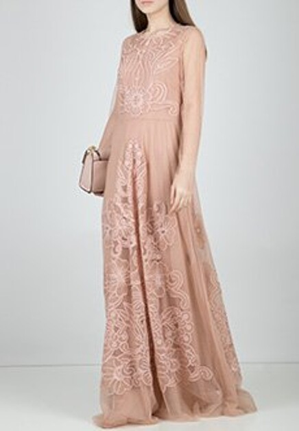 Шёлковое платье с ажурным кружевом VALENTINO RED
